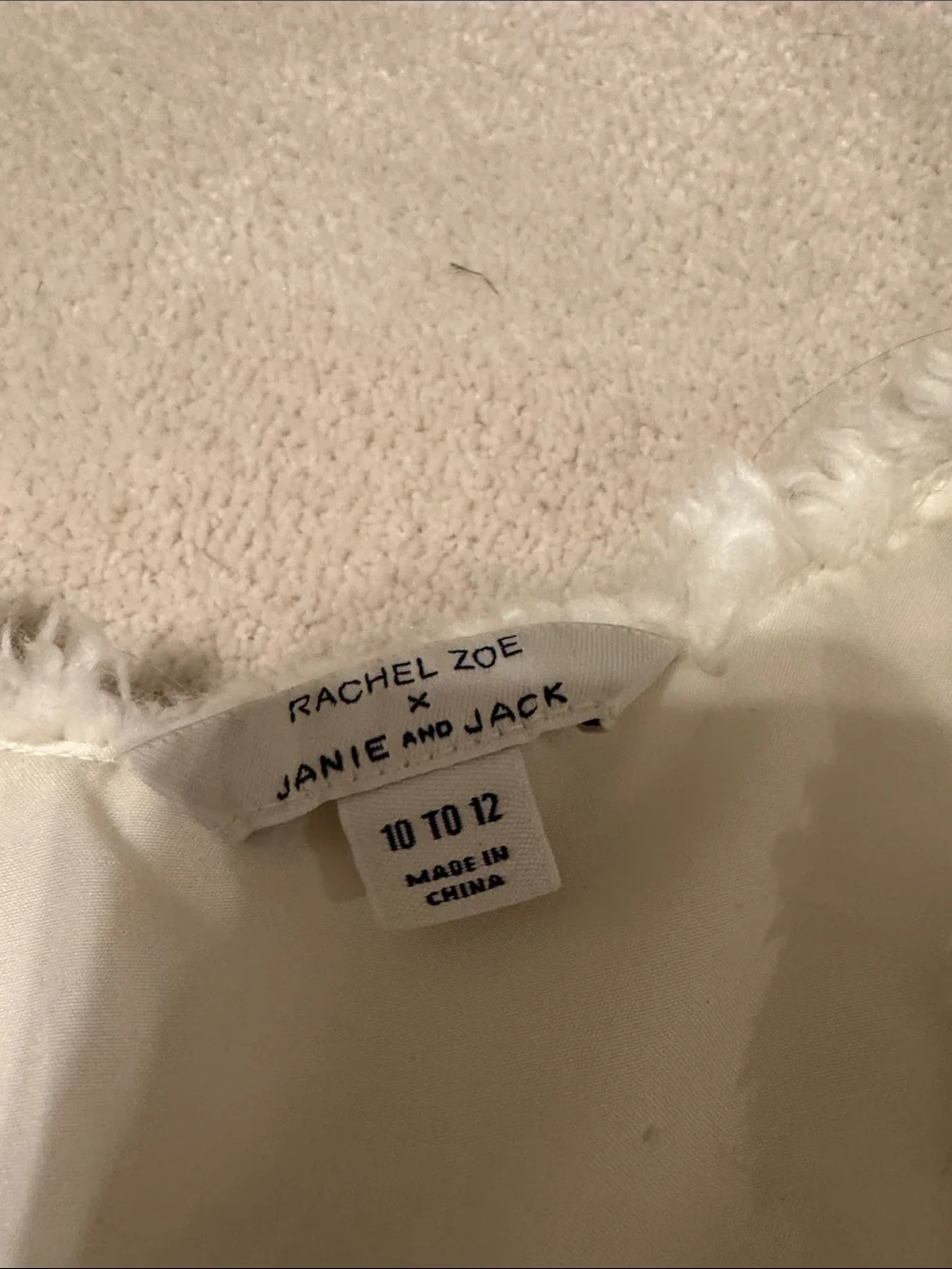 Janie and Jack Cream Faux Fur Vest